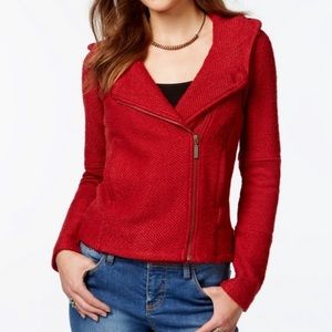 Lucky Brand || Red Tweed Moto Jacket